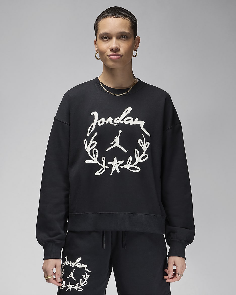 Sudadera de cuello redondo con grafico para mujer Jordan Brooklyn Fleece